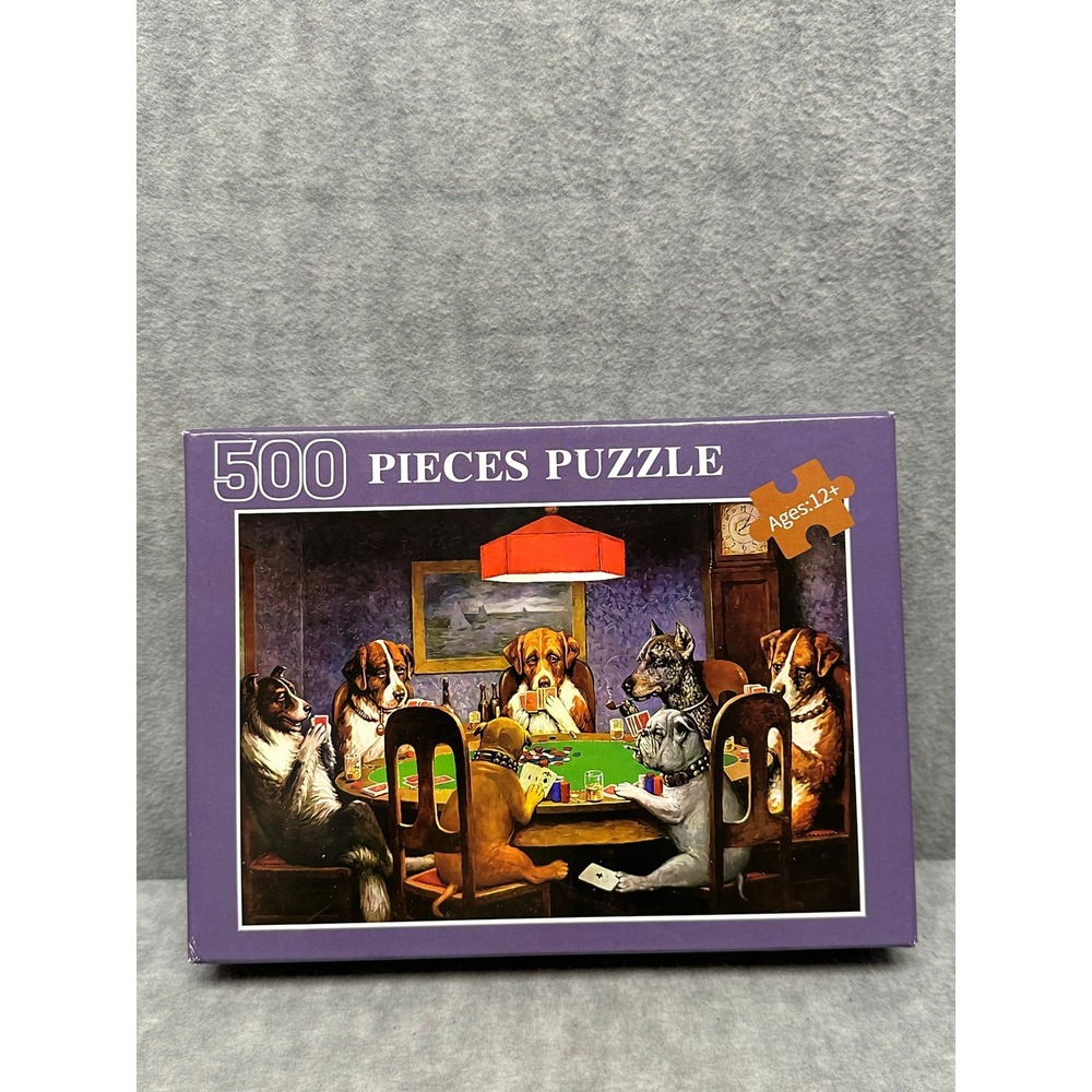 Puzzle Dogs Playing Poker 500 Piece Jigsaw Classic Art CM Coolidge 20" x 15"